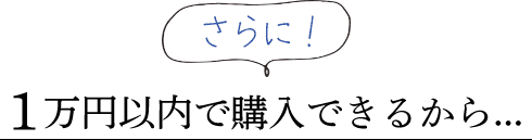 さらに!1万円いないで購入できるから...