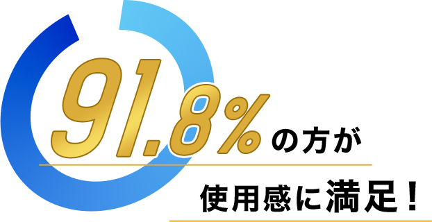 91.8%の方が使用感に満足